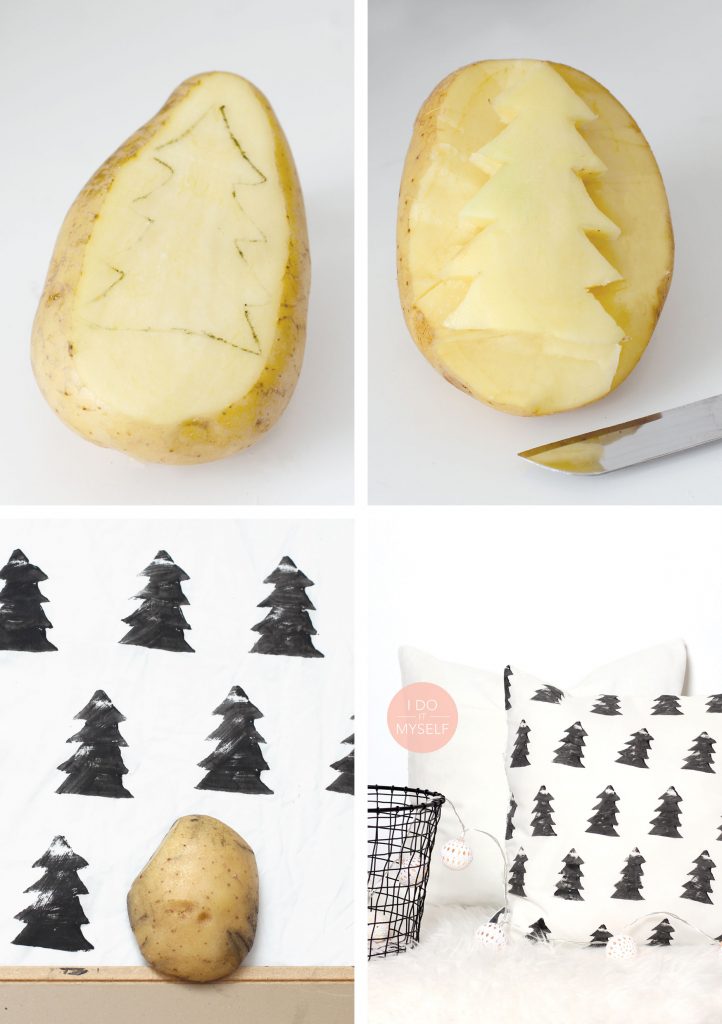 Black and white tree pillows