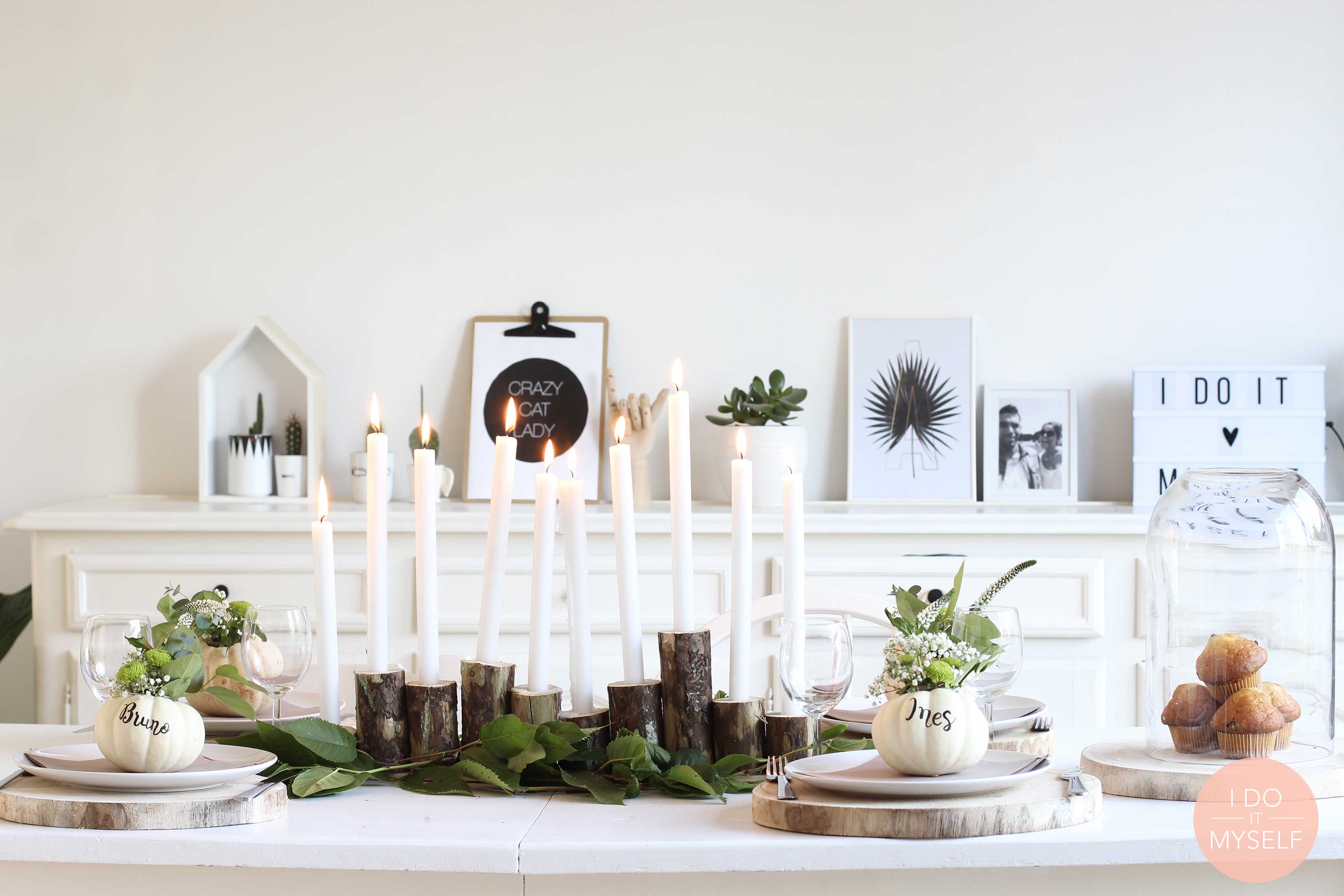 Table bois et blanc