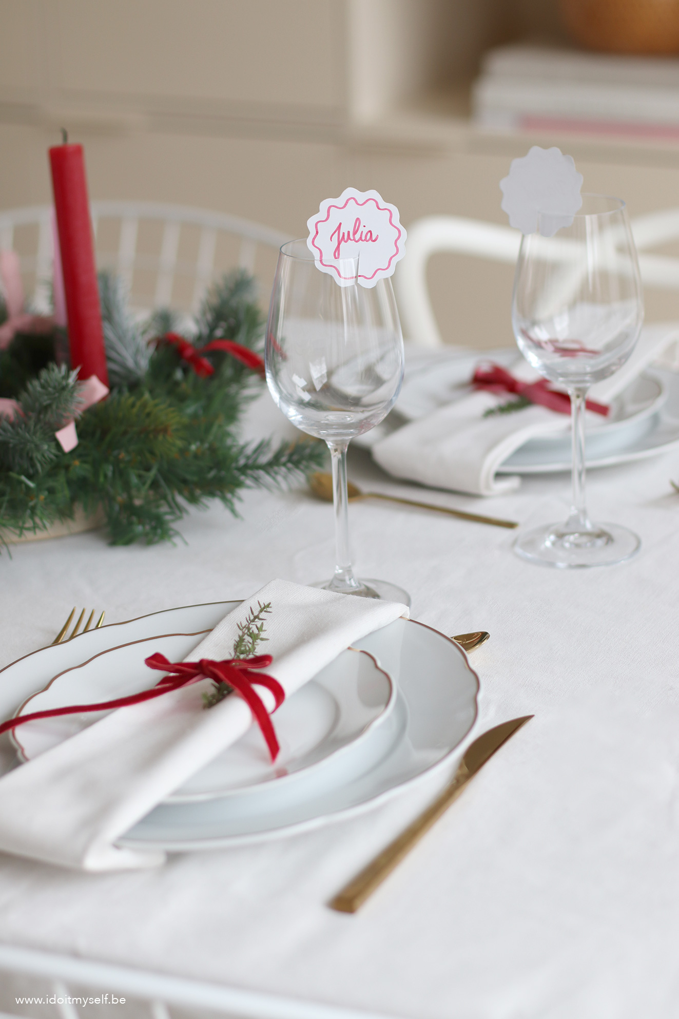 table festive noel diy rouge 