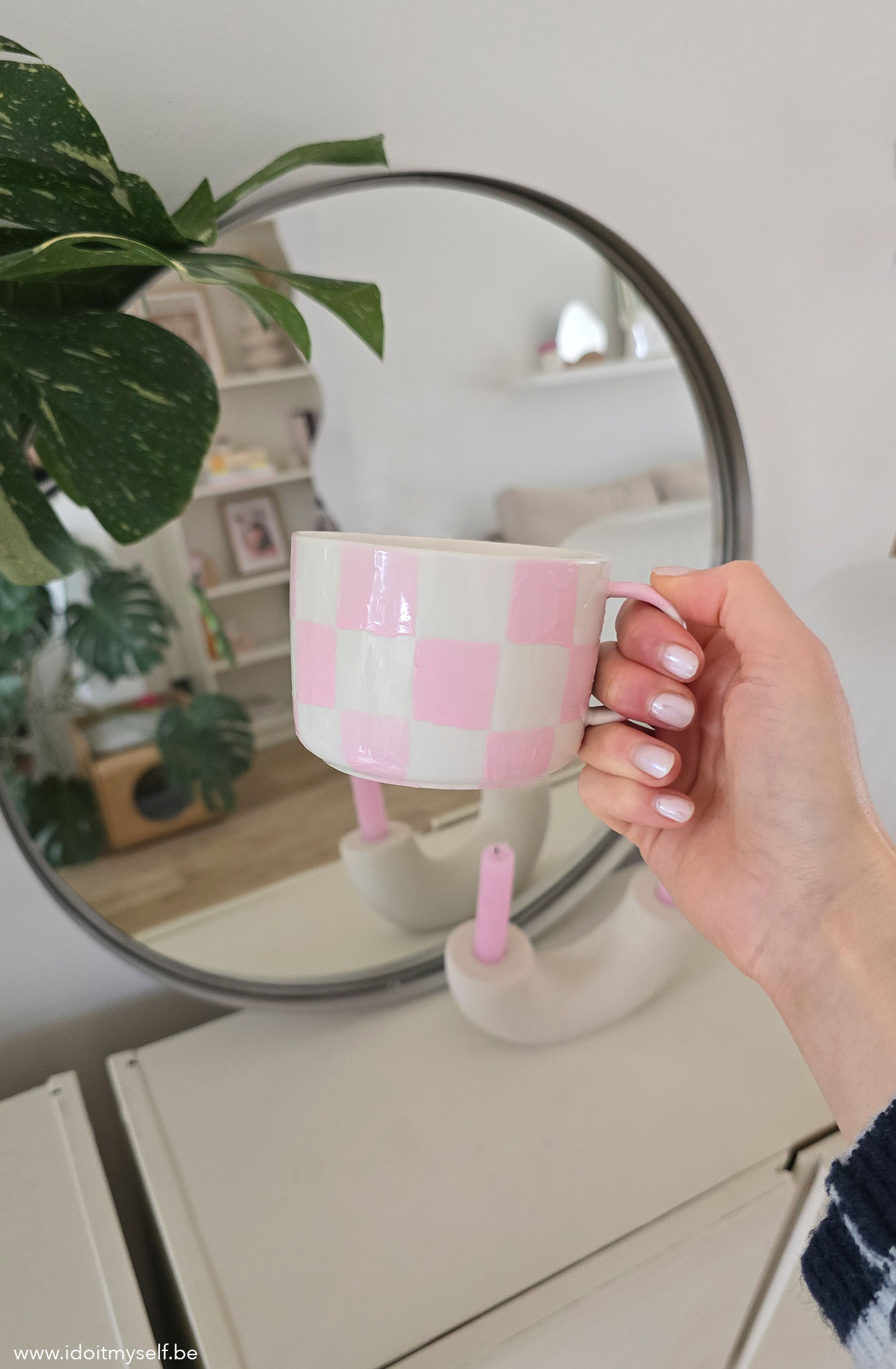 tasse diy damier rose