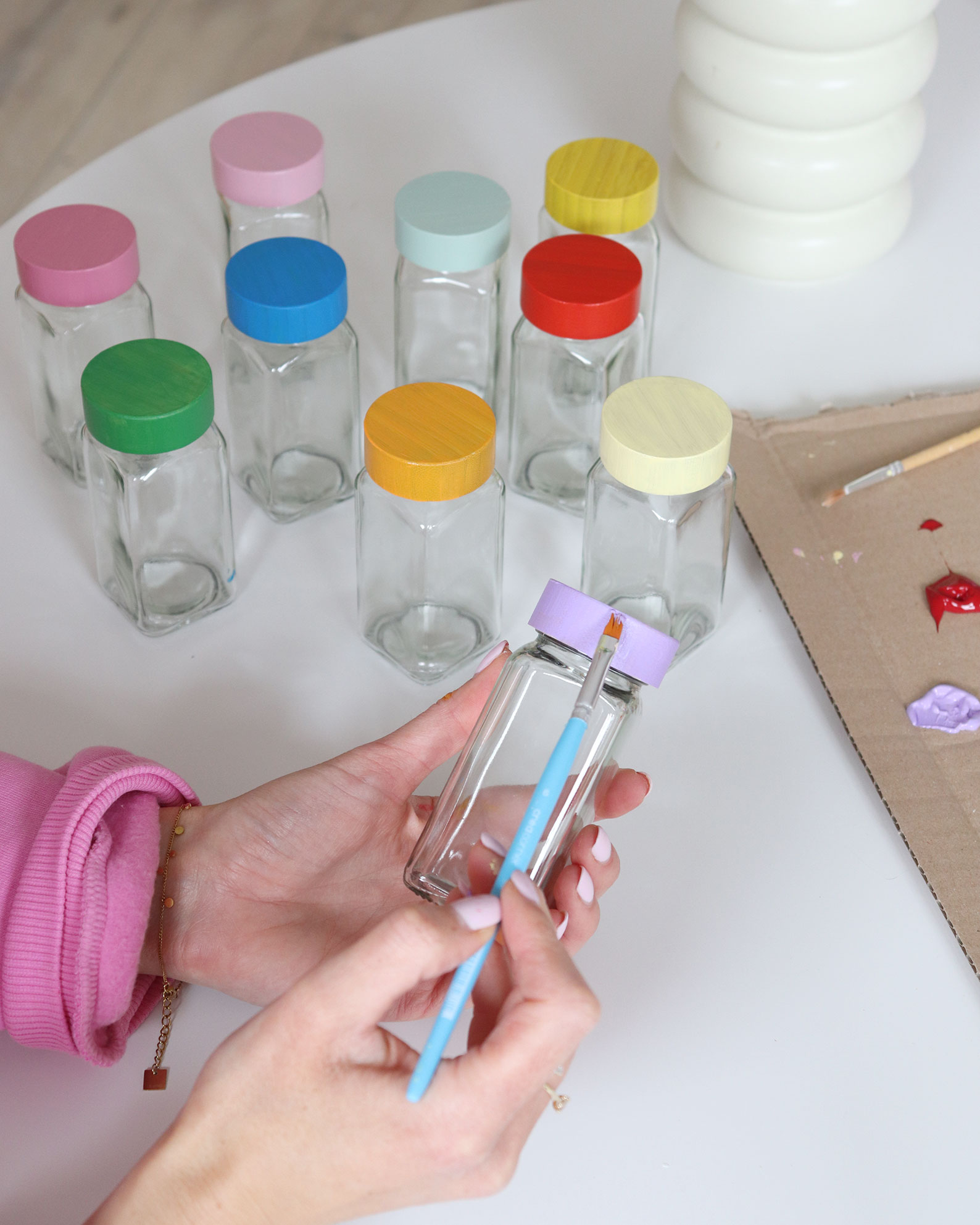 bocaux customisé couleurs peinte