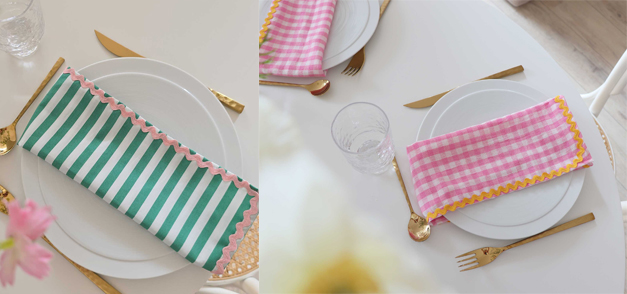 serviettes de table DIY